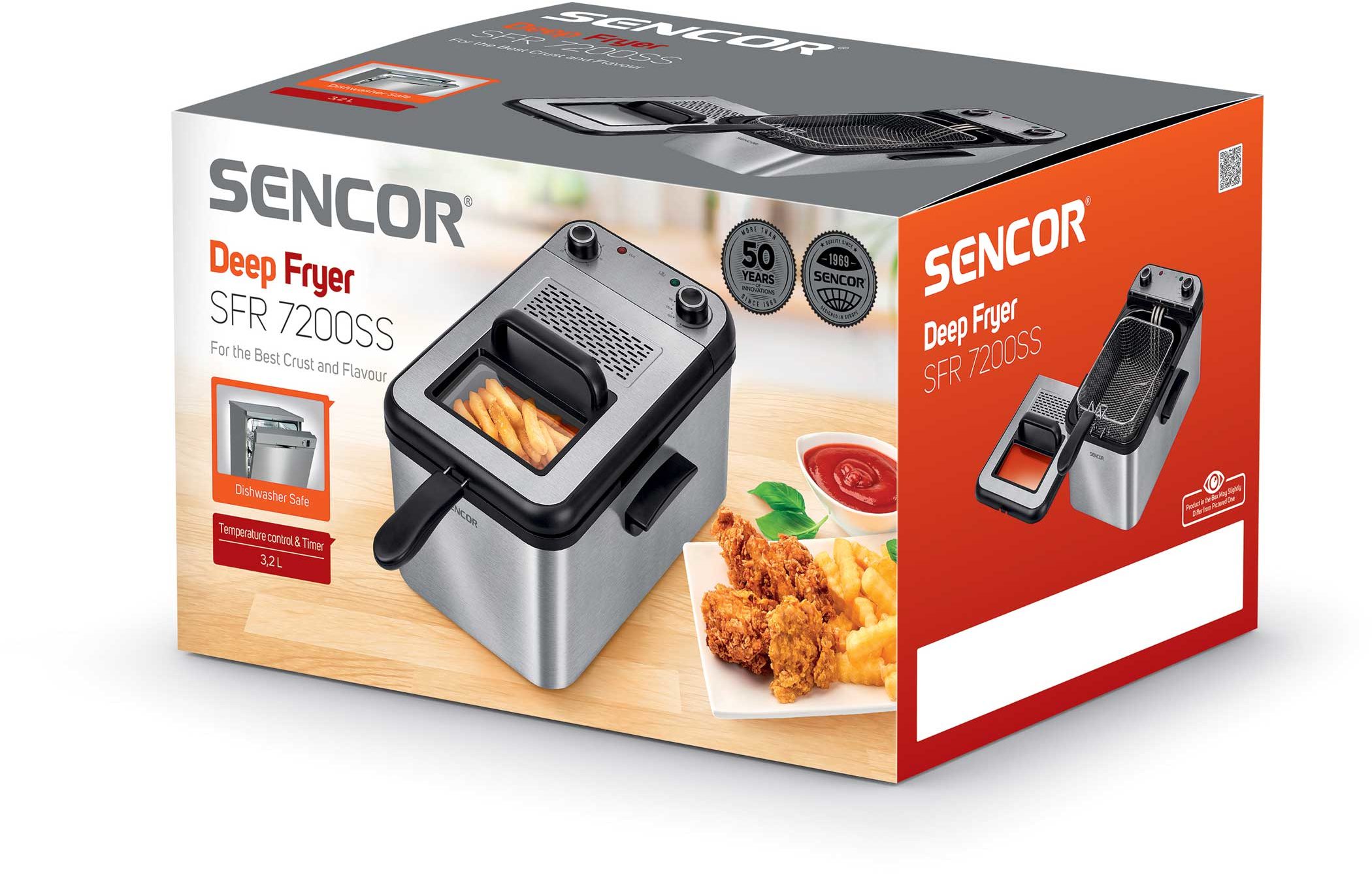 SENCOR SFR 7200SS fritőz 3,2 literes sütőkosárral, 2200 W teljesítménnyel – 3. kép