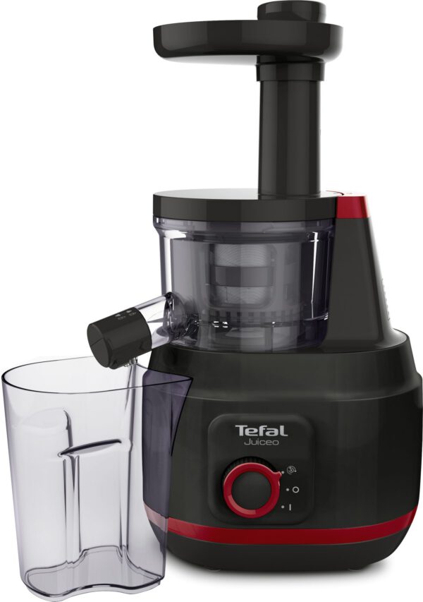 TEFAL ZC150838 Juiceo gyümölcsprés cseppzáróval, piros-fekete