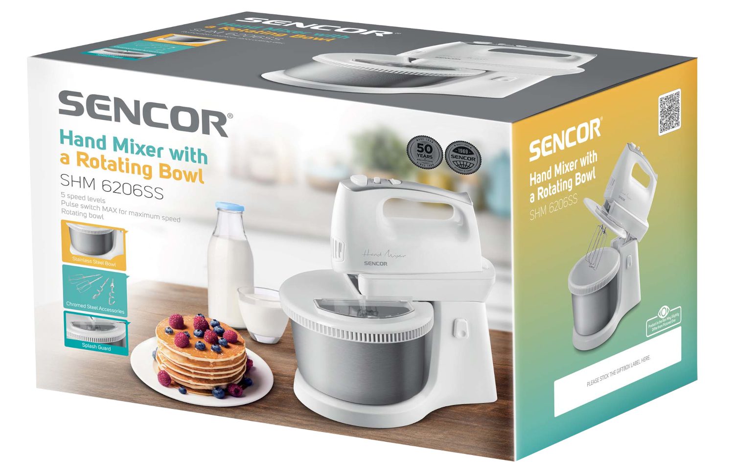 SENCOR SHM 6206SS kézi mixer forgótálas állvánnyal, ezüst – 4. kép