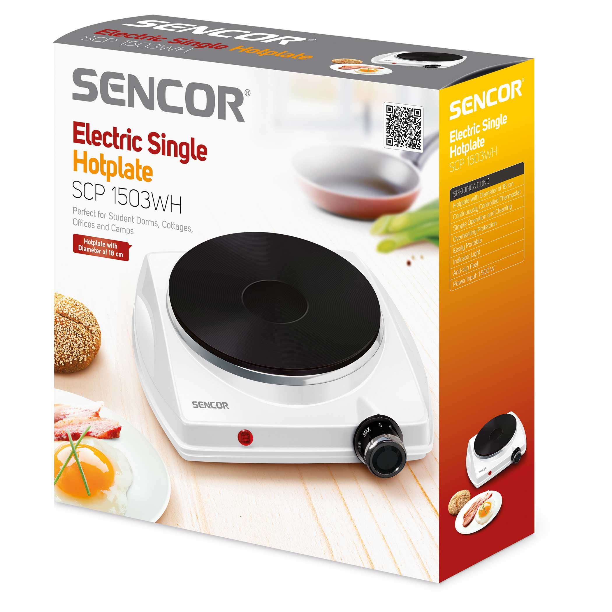 SENCOR SCP 1503WH-EUE4 Fehér, egyzónás elektromos főzőlap – 3. kép