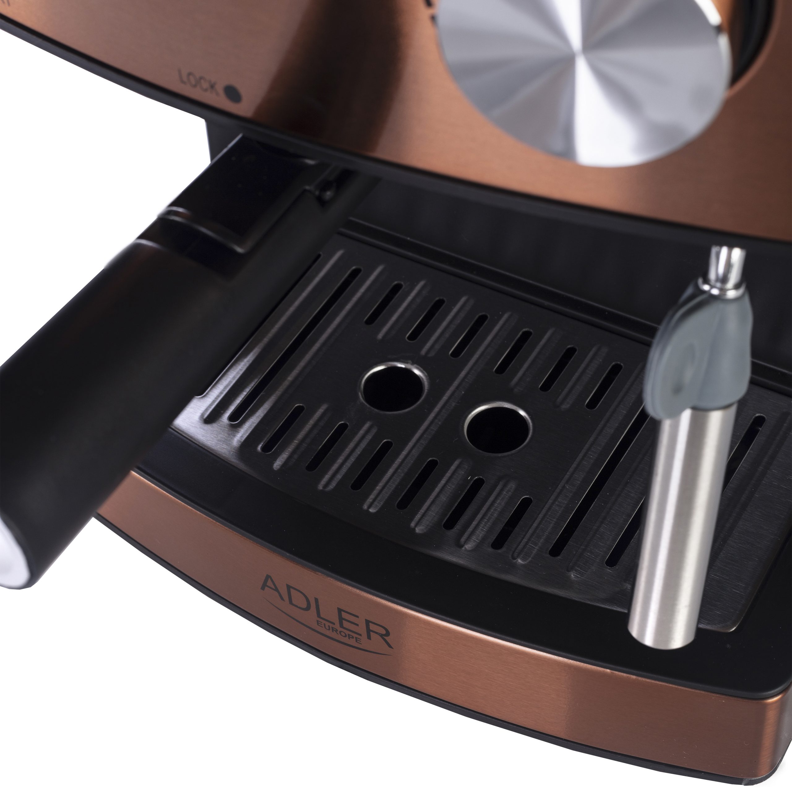 ADLER AD4404CR eszpresszó kávéfőző tejhabosítóval, 15 bar, 850 W, réz – 5. kép