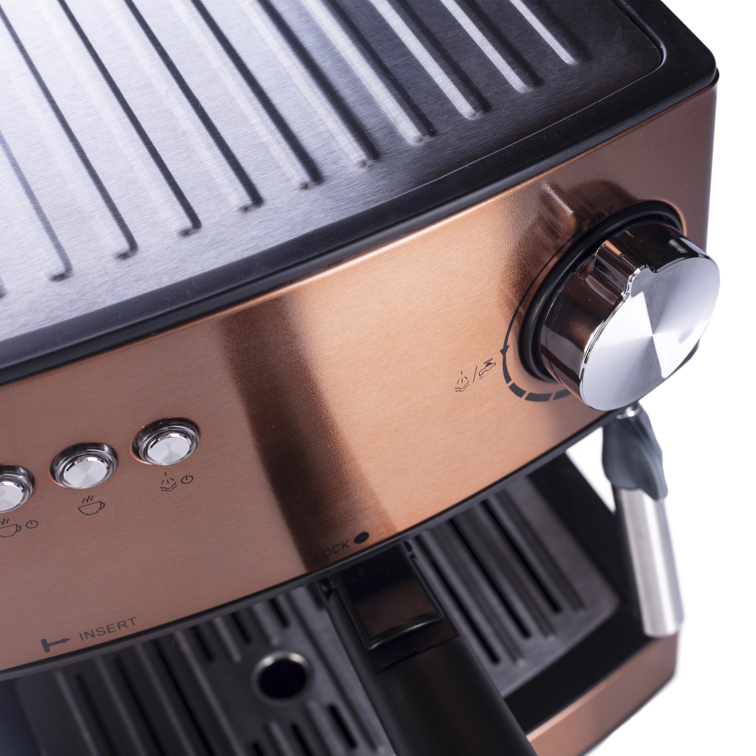 ADLER AD4404CR eszpresszó kávéfőző tejhabosítóval, 15 bar, 850 W, réz – 6. kép