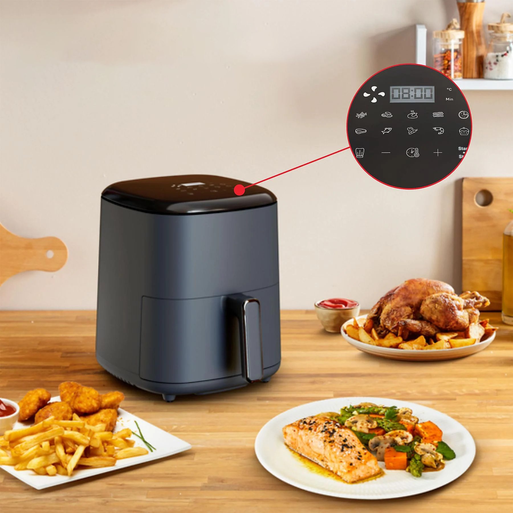 TEFAL EY245B10 Easy Fry Max 5 literes forrólevegős fritőz, fekete – 7. kép