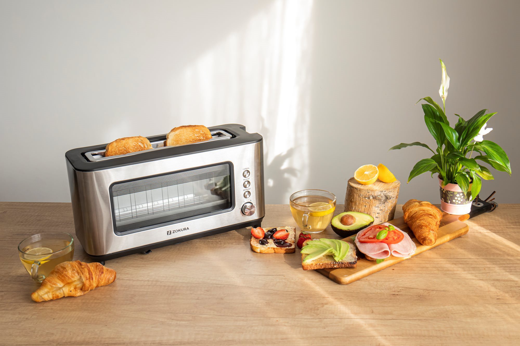 ZOKURA Z1237 két szeletes kenyérpirító betekintő ablakkal, 1200 W – 7. kép