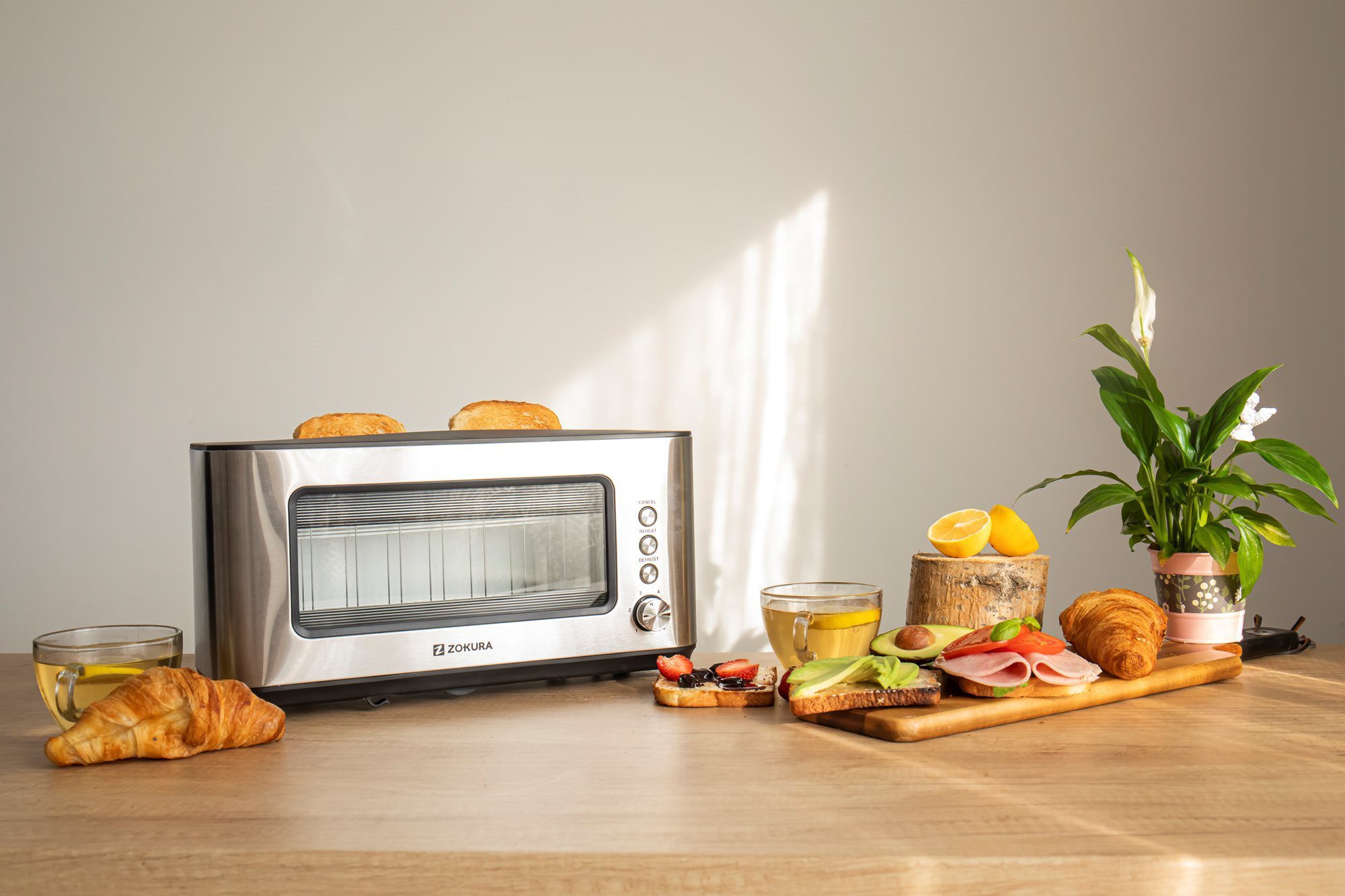 ZOKURA Z1237 két szeletes kenyérpirító betekintő ablakkal, 1200 W – 8. kép