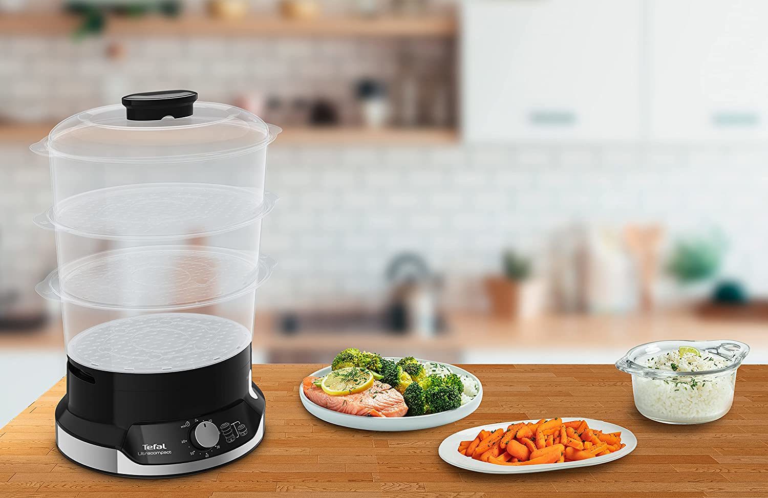 TEFAL VC204810 Ultracompact 9 literes fekete ételpároló – 3. kép
