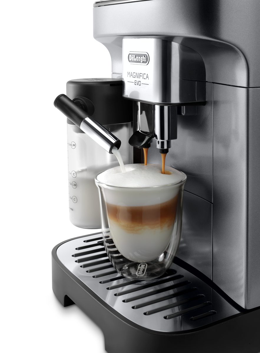 DE-LONGHI ECAM290.61.SB Magnifica Evo automata kávéfőző tejtartállyal, fekete-ezüst – 3. kép