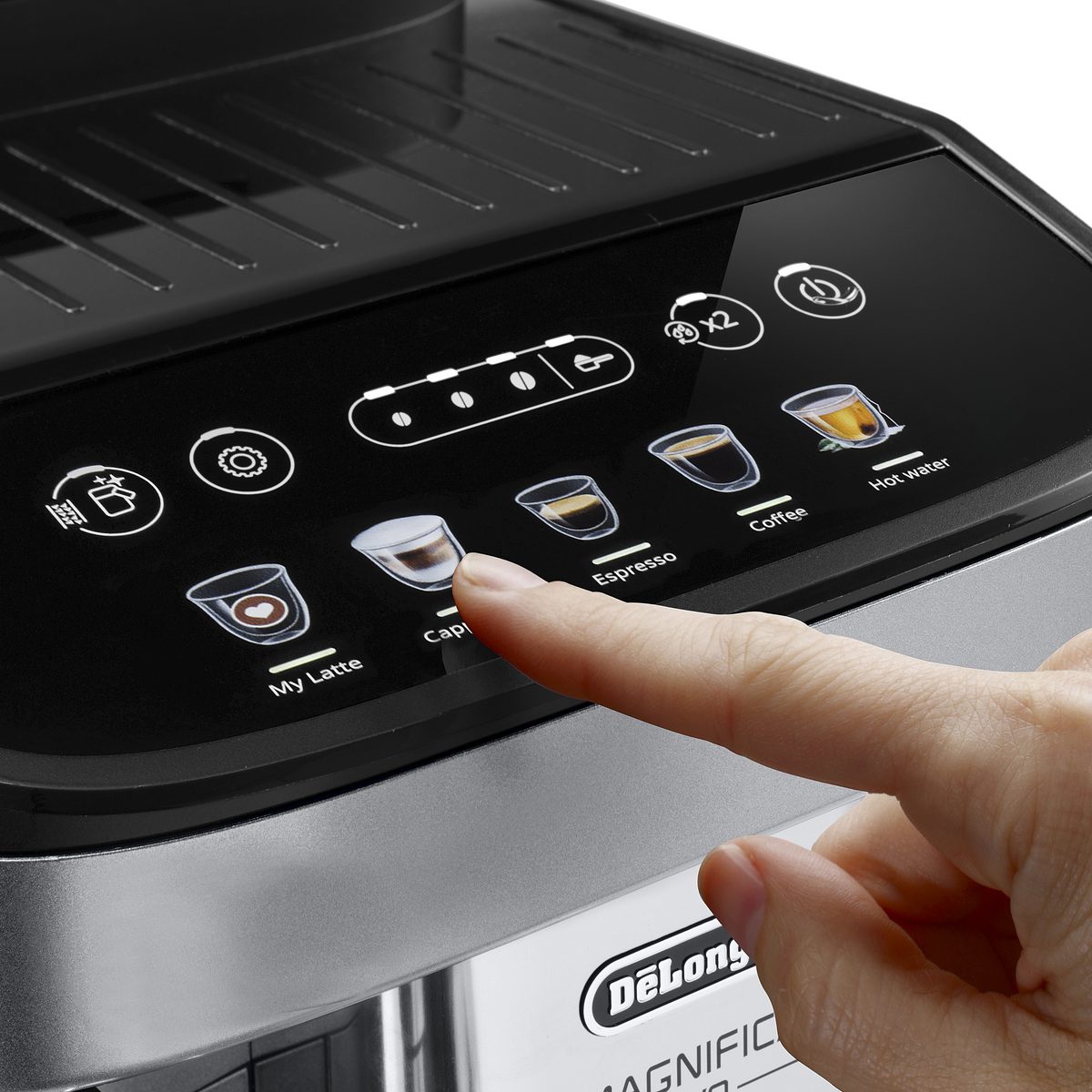 DE-LONGHI ECAM290.61.SB Magnifica Evo automata kávéfőző tejtartállyal, fekete-ezüst – 4. kép