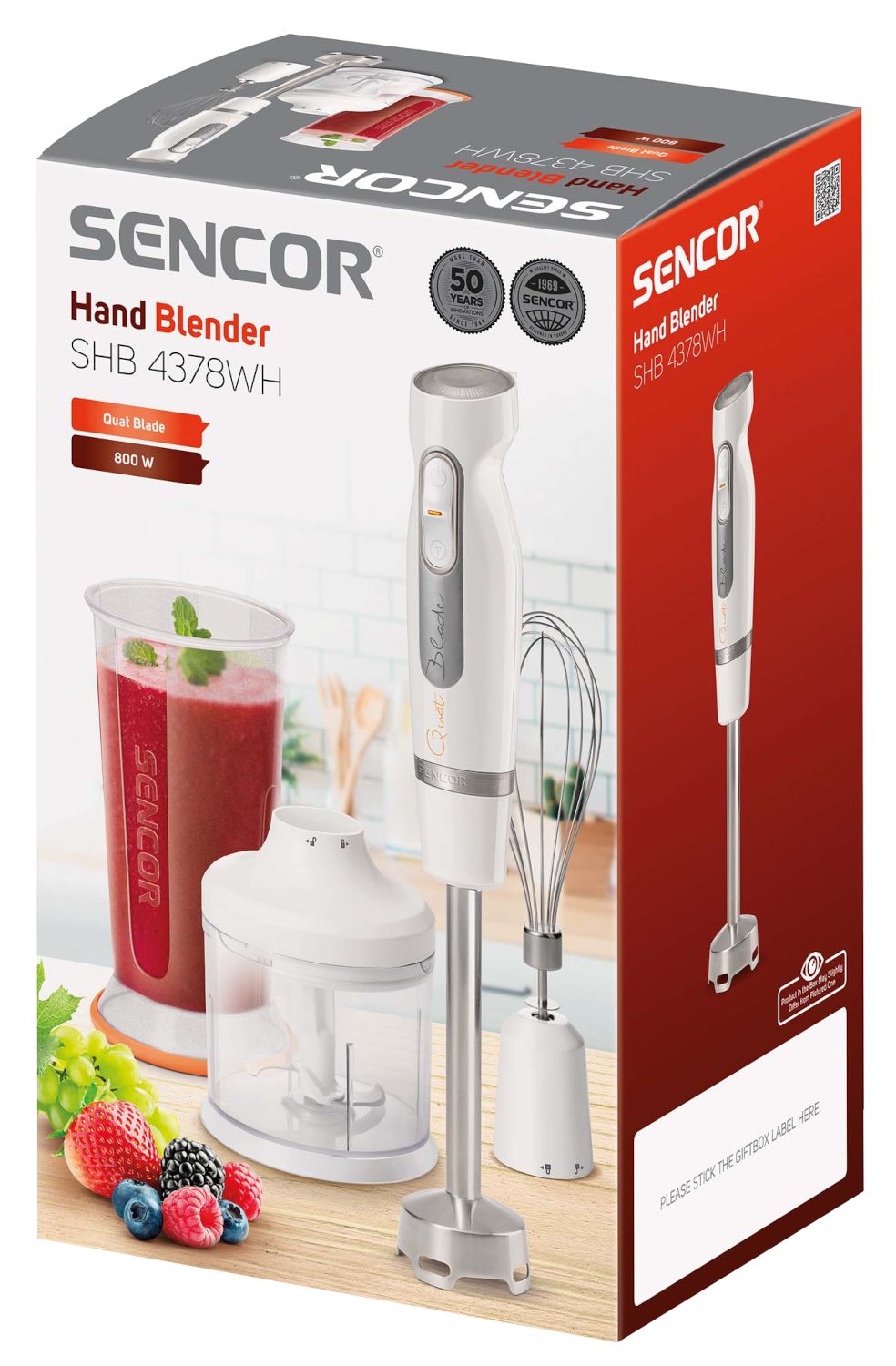 SENCOR SHB 4378WH botmixer 800 W teljesítménnyel és tartozékokkal – 3. kép