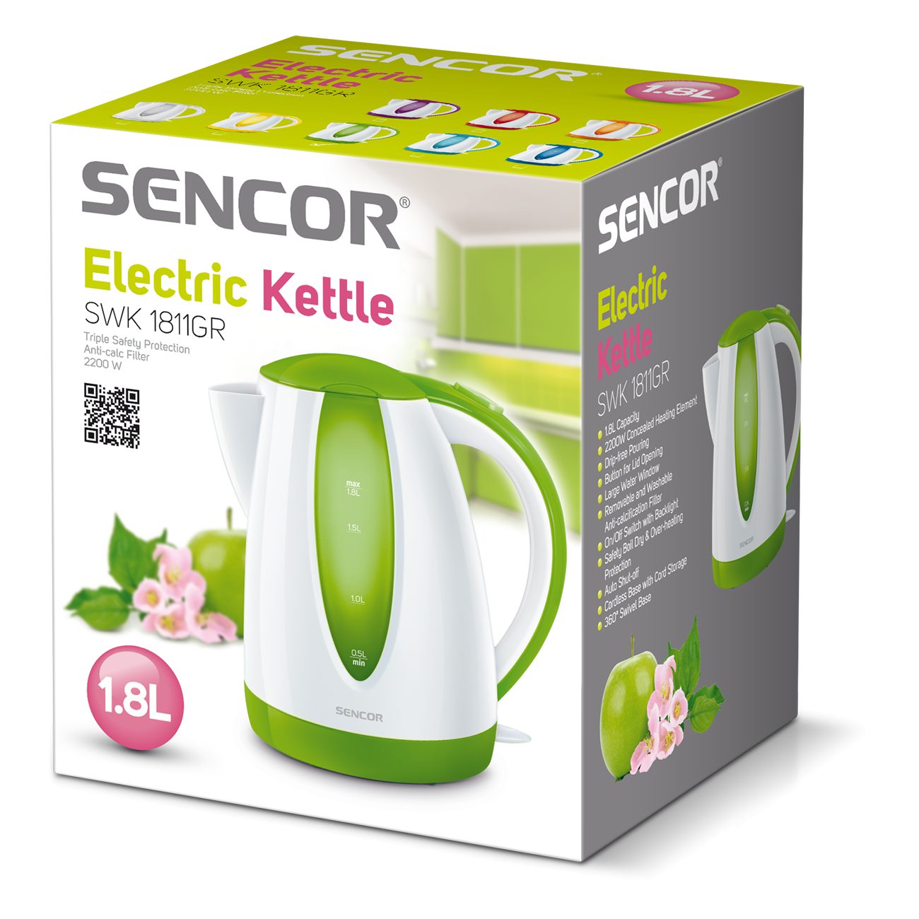 SENCOR SWK 1811GR elektromos vízforraló 1,8 literes kapacitással – 4. kép