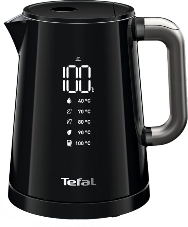 TEFAL KO854830 Smart&Light fekete vízforraló digitális kijelzővel, 1 l
