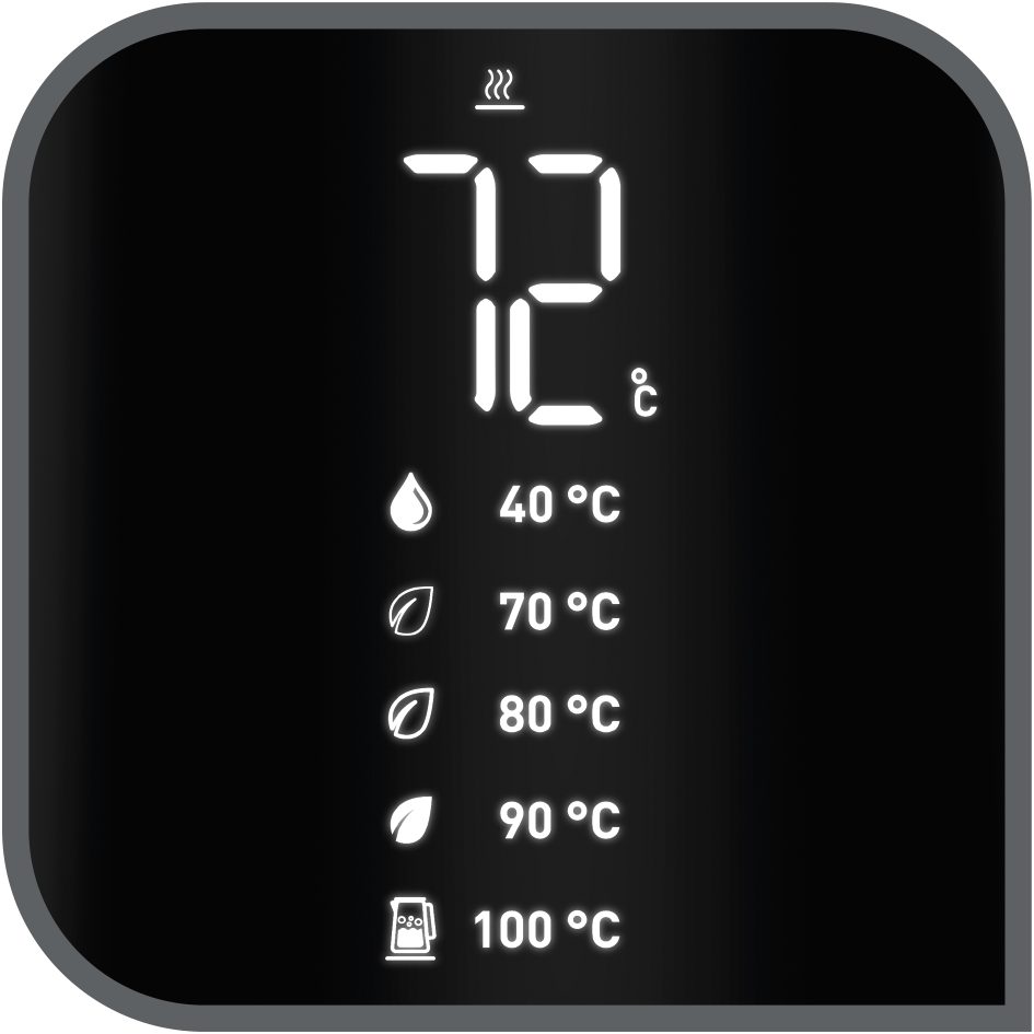 TEFAL KO854830 Smart&Light fekete vízforraló digitális kijelzővel, 1 l – 4. kép