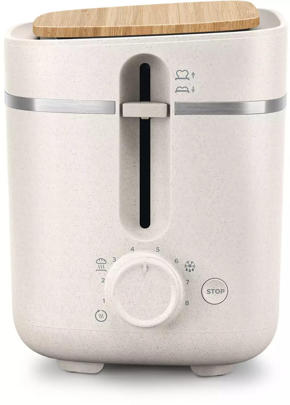PHILIPS HD2640/10 Eco Collection kétrekeszes kenyérpirító, szatén fehér – 2. kép