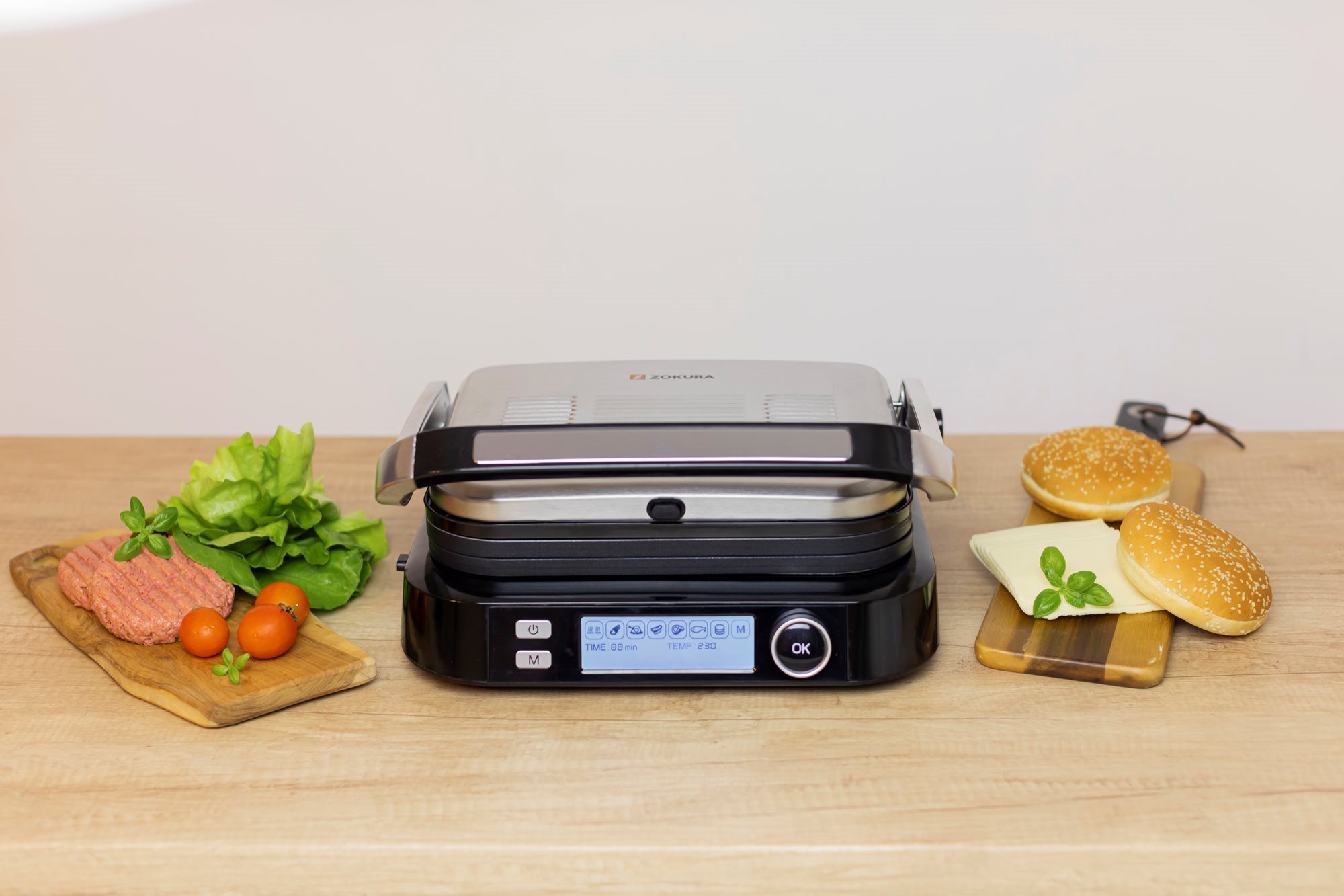 ZOKURA Z1249 elektromos grill automatikus vastagságérzékeléssel – 5. kép