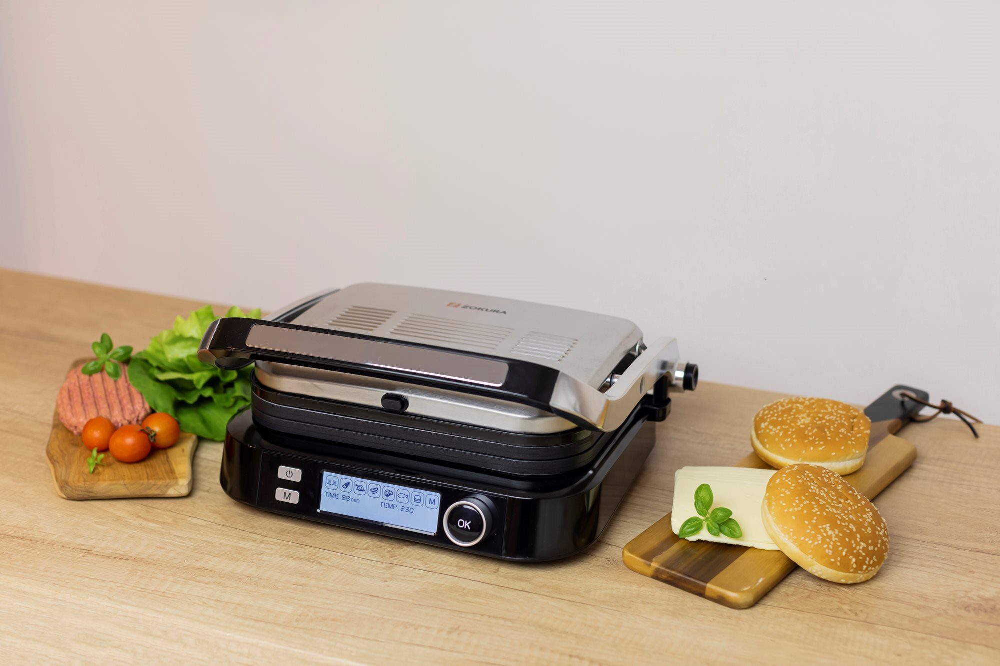 ZOKURA Z1249 elektromos grill automatikus vastagságérzékeléssel – 8. kép