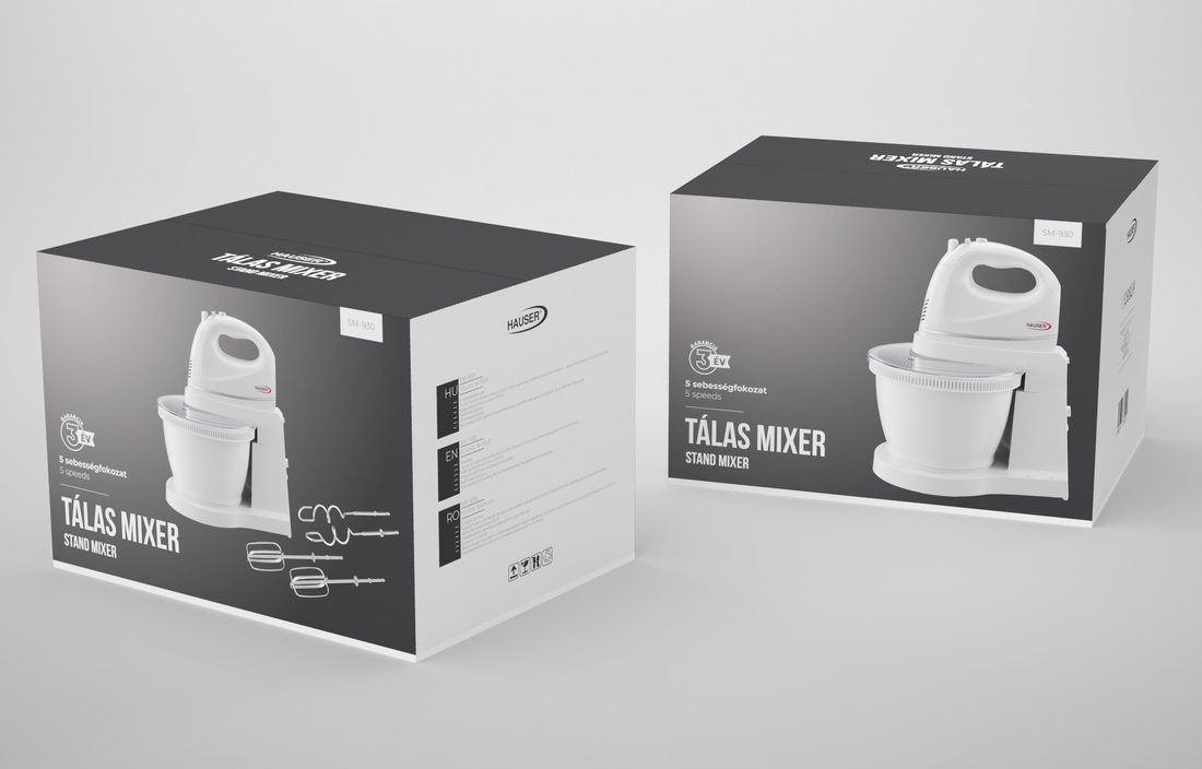 HAUSER SM-930 tálas mixer 5 fokozattal, turbó funkcióval és 300 W teljesítménnyel – 2. kép