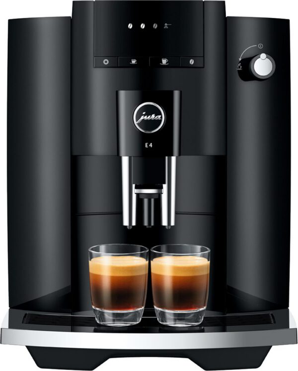 JURA E4 Piano Black (EA) automata kávéfőző forróvíz-készítéssel