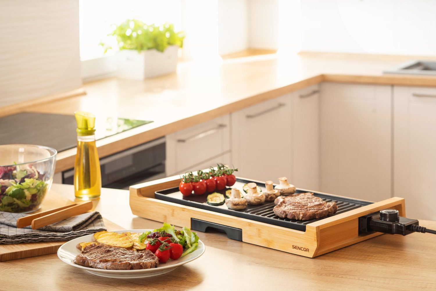 SENCOR SBG 206BK asztali elektromos grillsütő kétféle sütőfelülettel – 3. kép