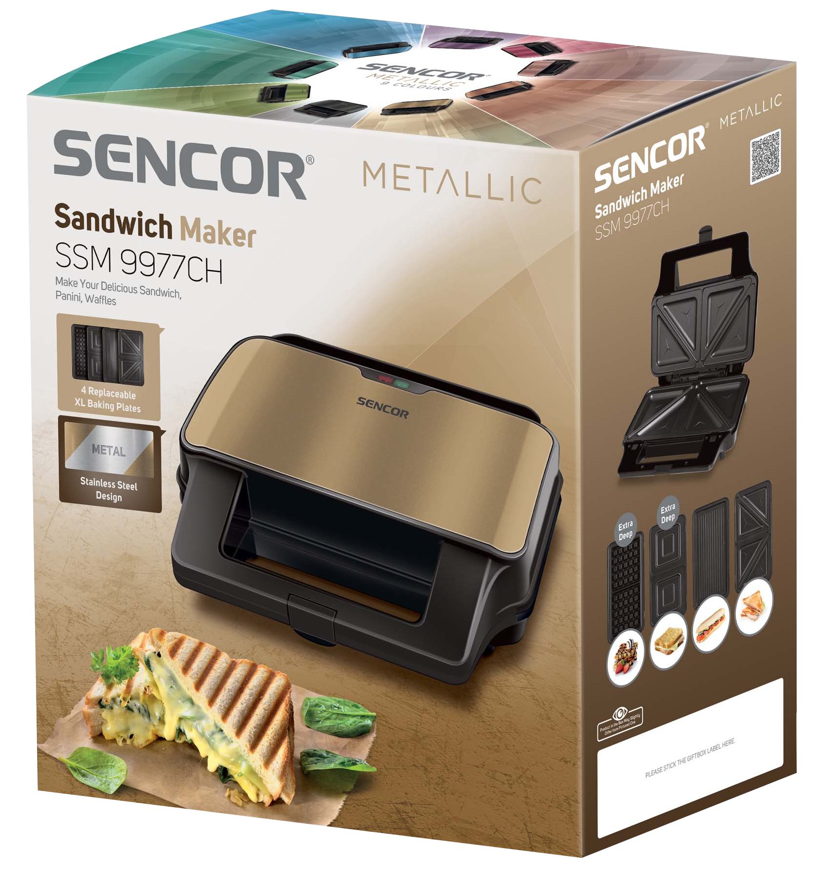 SENCOR SSM 9977CH 4 az 1-ben szendvics-, gofri- és grillsütő – 3. kép