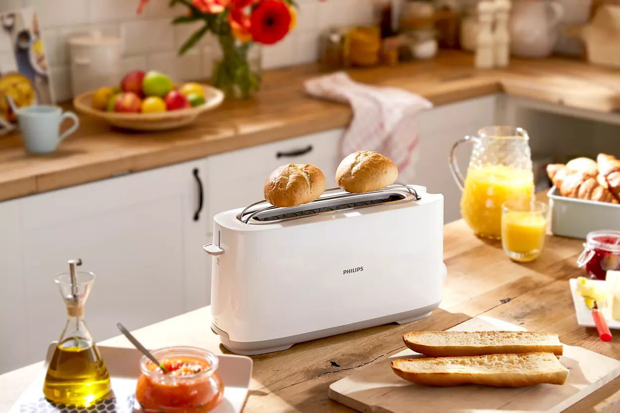 PHILIPS Daily Collection HD2590/00 kenyérpirító, 1030 W, hosszú nyílással – 6. kép