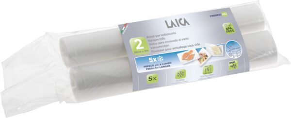 LAICA légcsatornás, extra erős, BPA-mentes vákuumfólia-tekercs, 28 × 300 cm, 2 db