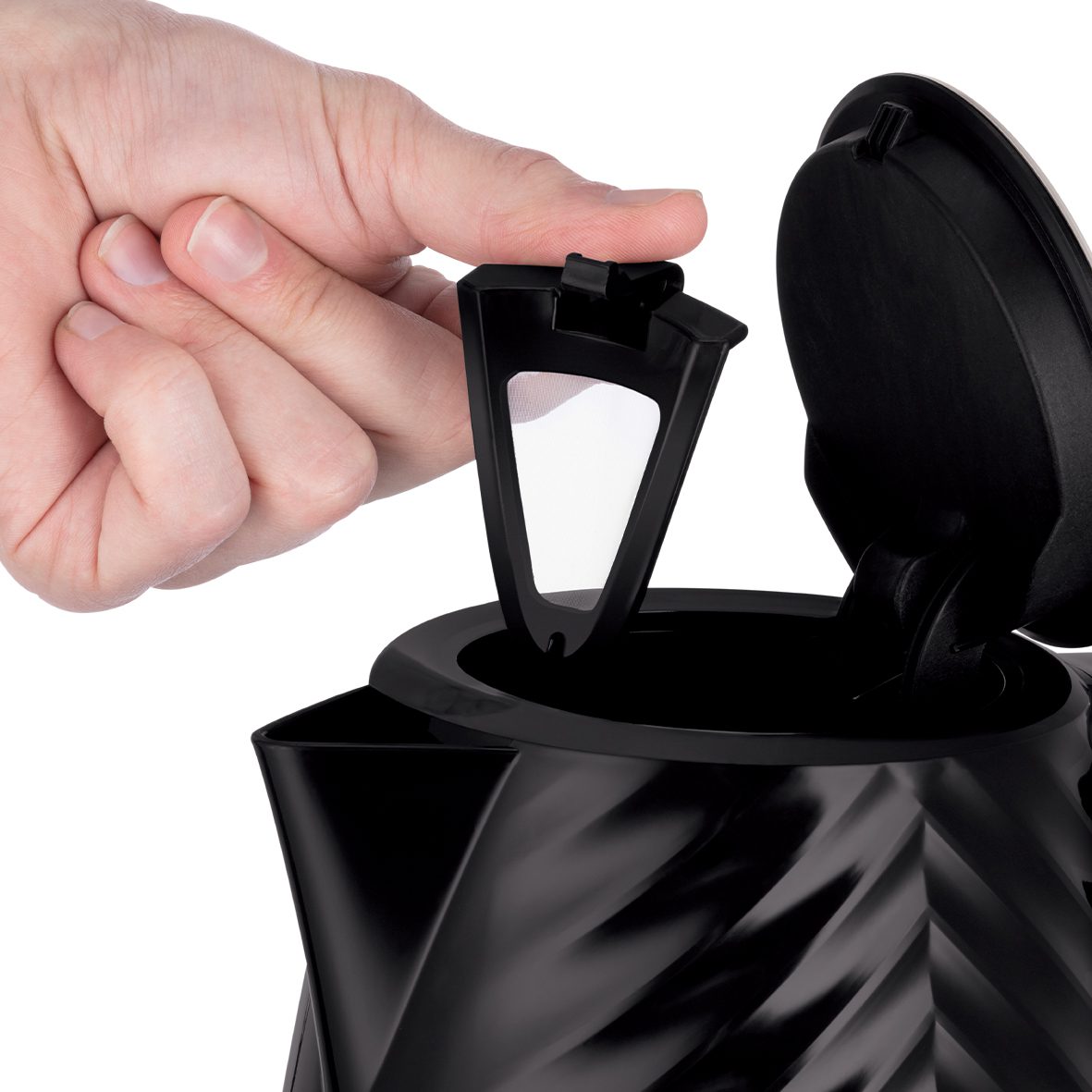 RUSSELL HOBBS 26380-70/RH Groove fekete vízforraló kék megvilágítással – 4. kép