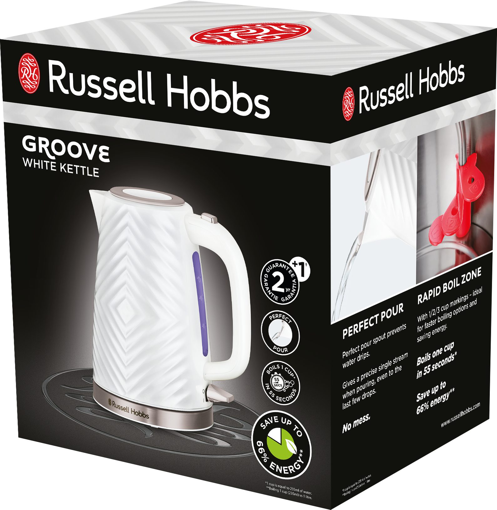RUSSELL HOBBS 26381-70/RH Groove fehér vízforraló, 1,7 l, 2400 W – 10. kép