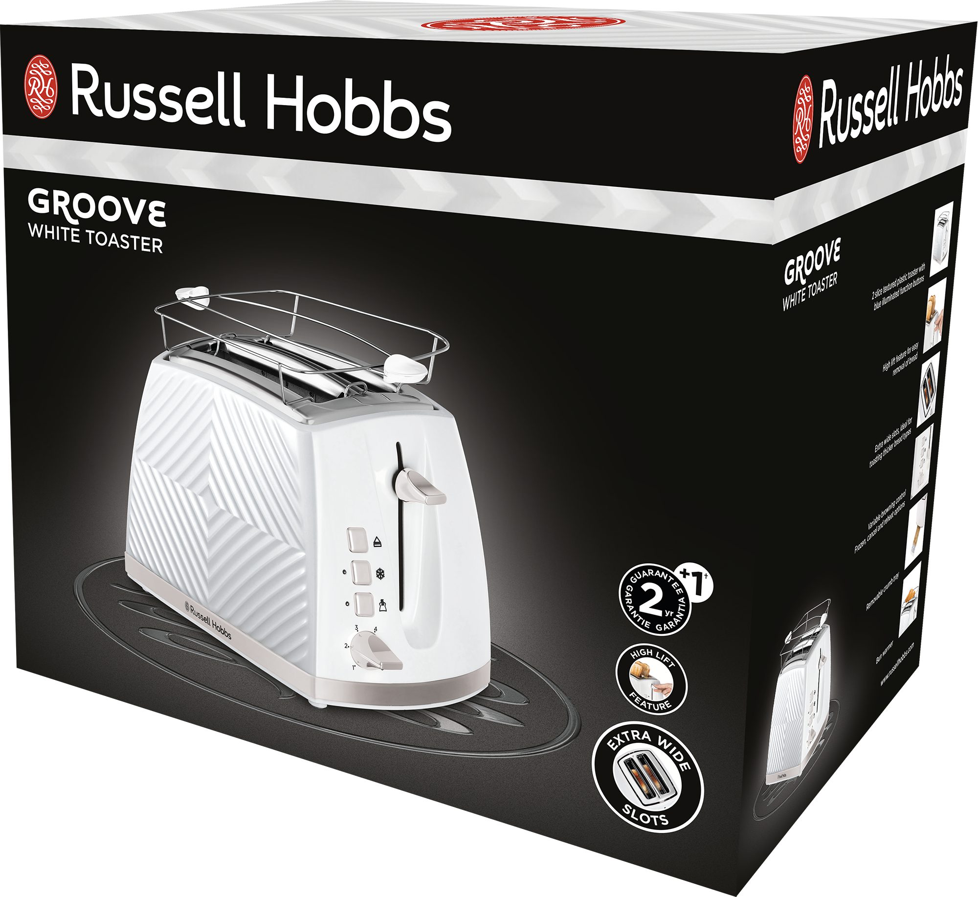 RUSSELL HOBBS 26391-56/RH Groove fehér, 2 szeletes kenyérpirító – 10. kép