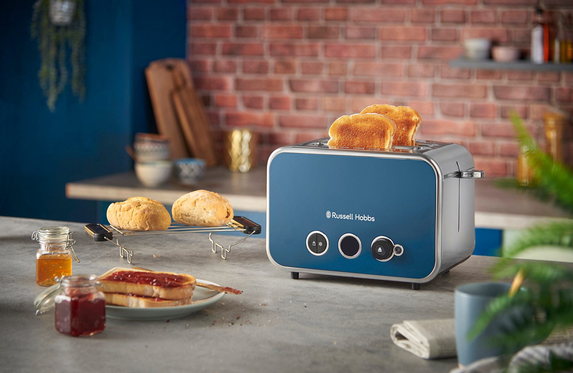 RUSSELL HOBBS 26431-56/RH Distinctions kétrekeszes kenyérpirító, óceánkék – 14. kép