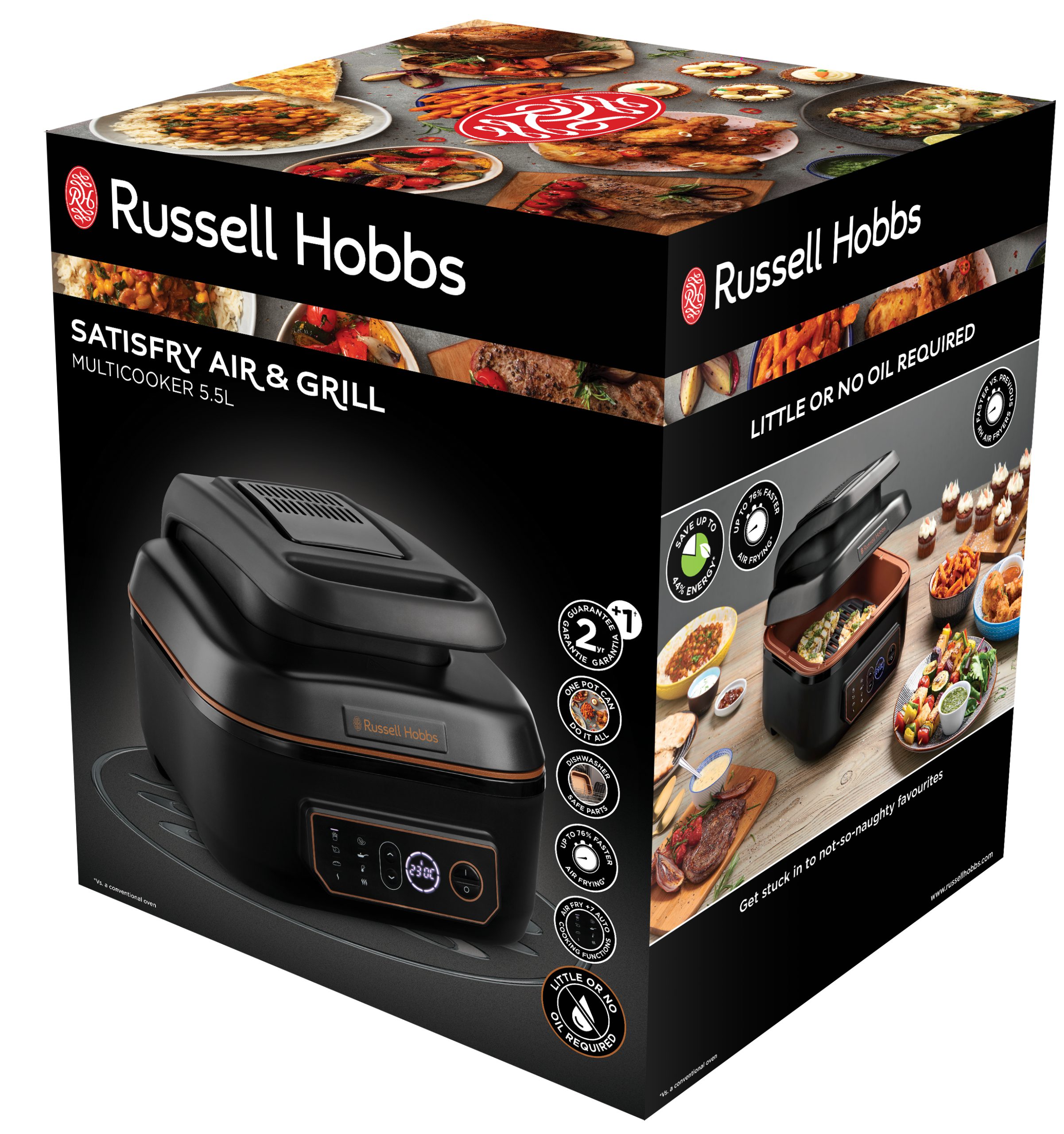 RUSSELL HOBBS 26520-56/RH SatisFry Air & Grill Multi 5,5 l-es forrólevegős sütő – 9. kép