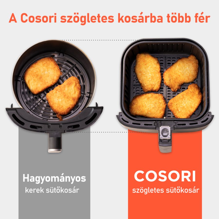 COSORI CP158-AF-RXB Premium fekete forrólevegős sütő, 5,5 l – 6. kép