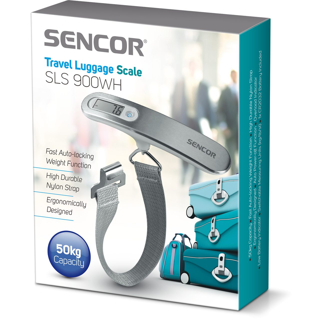 SENCOR SLS 900WH digitális bőröndmérleg 50 kg-os méréshatárral – 2. kép