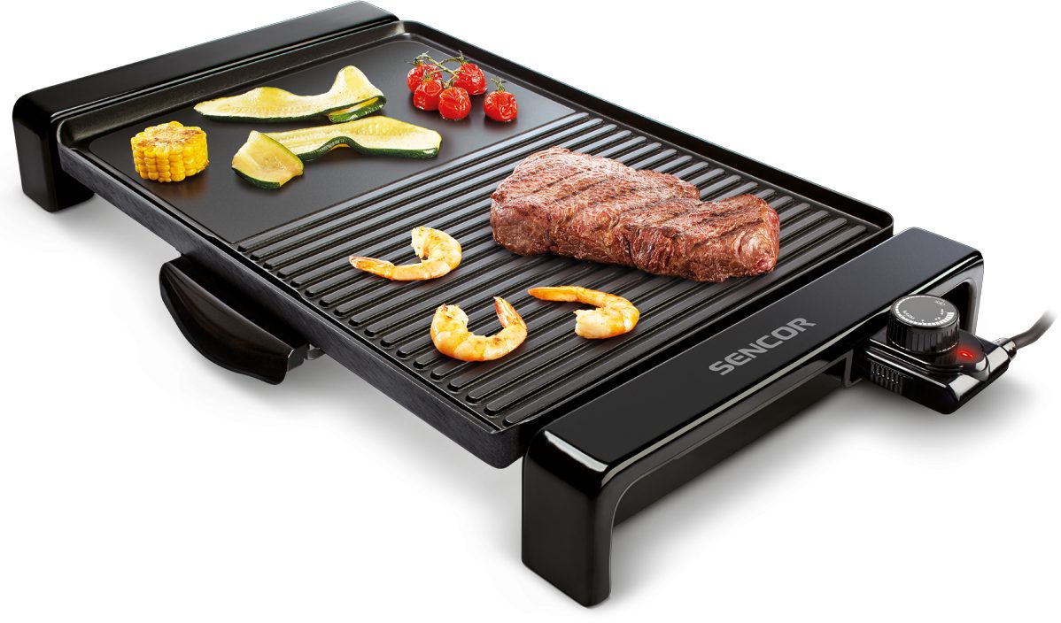 SENCOR SBG 106BK elektromos asztali grill kétféle sütőfelülettel – 2. kép