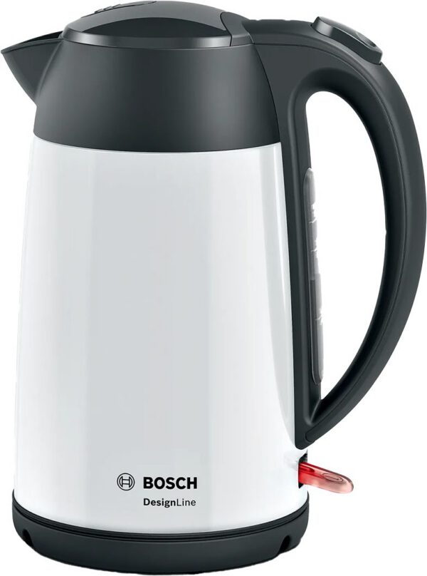 BOSCH TWK3P421 DesignLine vízforraló, 1,7 l, 2400 W, fehér nemesacél ház