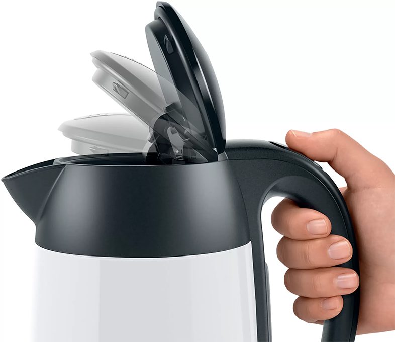 BOSCH TWK3P421 DesignLine vízforraló, 1,7 l, 2400 W, fehér nemesacél ház – 2. kép