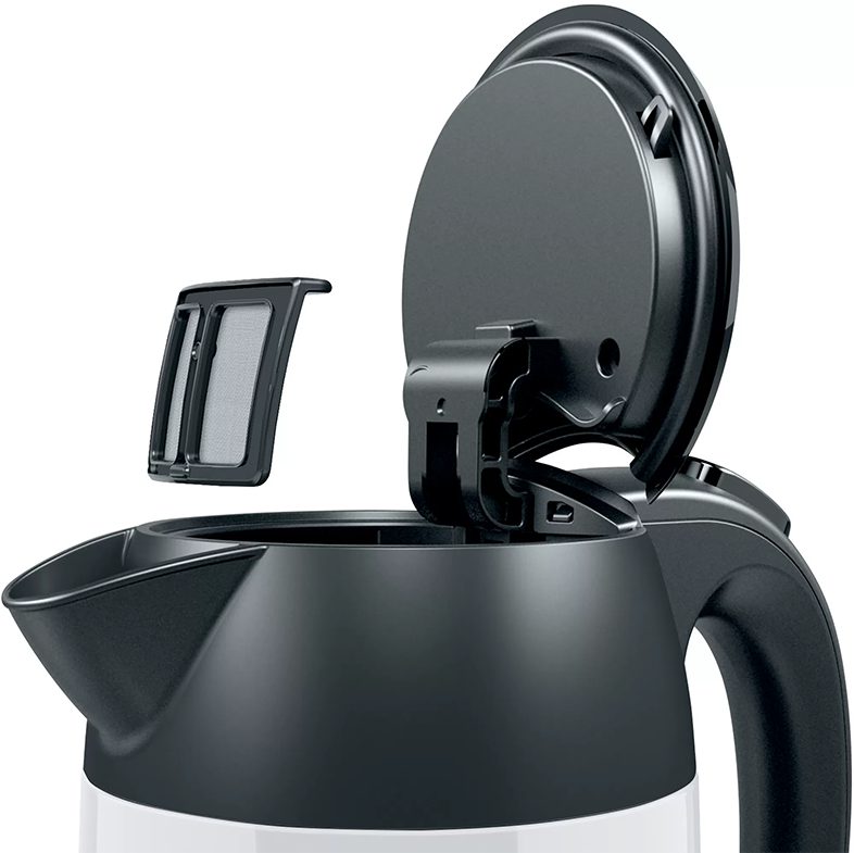 BOSCH TWK3P421 DesignLine vízforraló, 1,7 l, 2400 W, fehér nemesacél ház – 5. kép