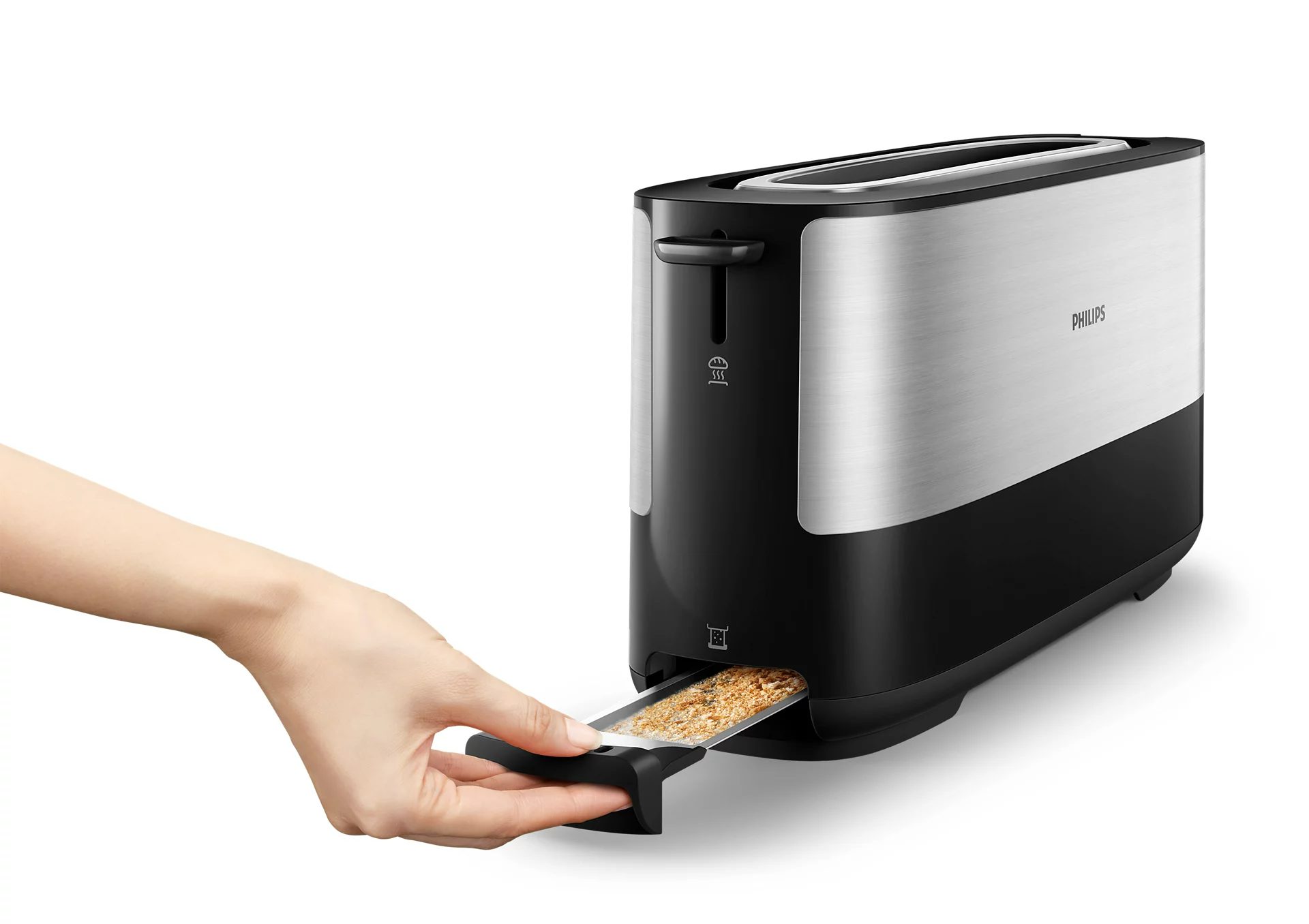 PHILIPS HD2692/90 Viva Collection 950 W-os kenyérpirító hosszú, extra széles nyílással – 4. kép