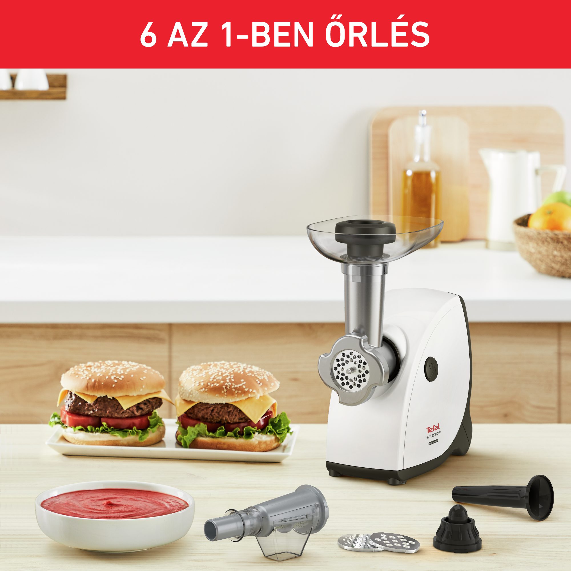 TEFAL NE463138 HV4 6 az 1-ben fehér húsdaráló – 3. kép