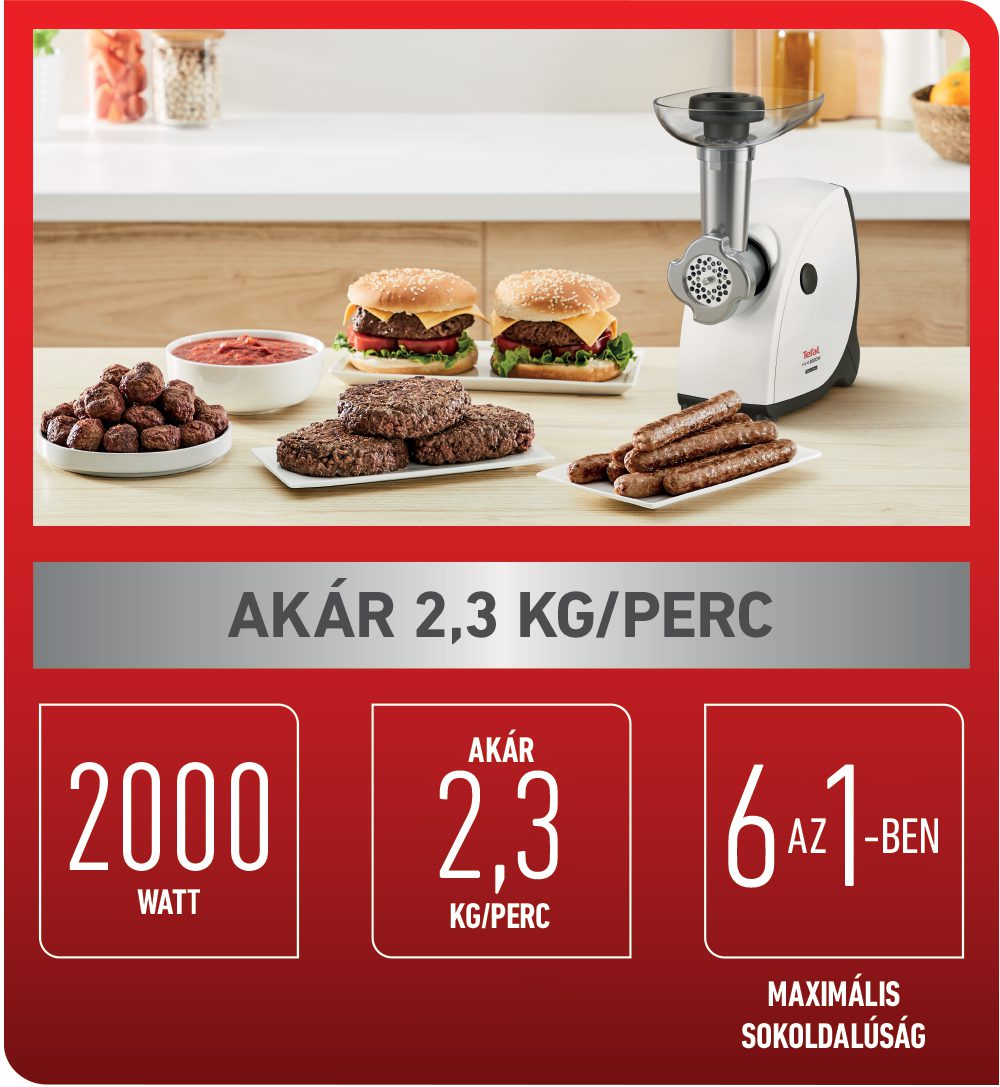 TEFAL NE463138 HV4 6 az 1-ben fehér húsdaráló – 5. kép
