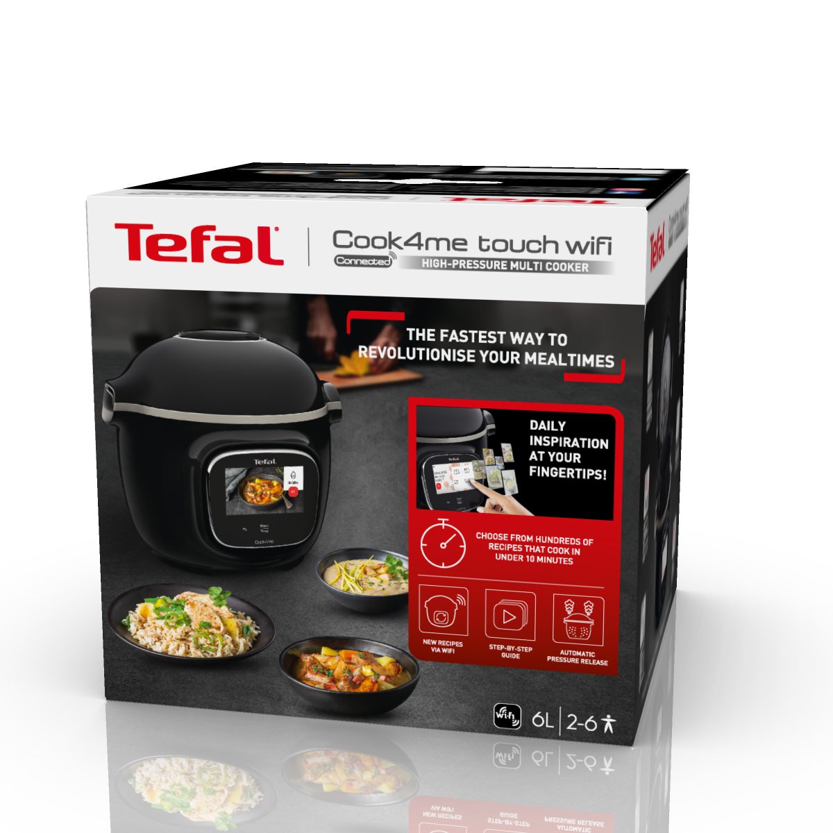 TEFAL CY912831 Cook4me+ Connect Touch elektromos gyorsfőző kukta WiFi-kapcsolattal – 7. kép