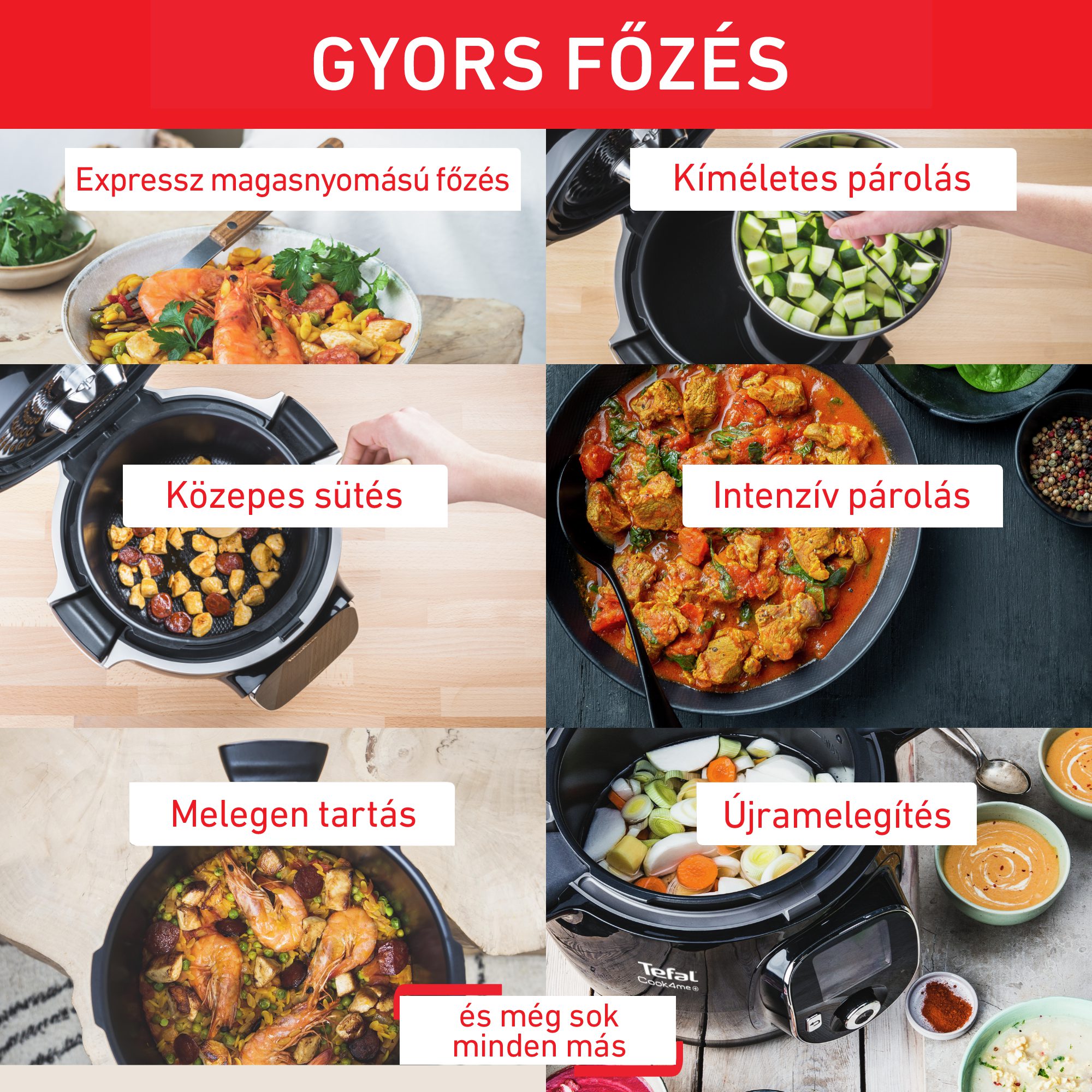 TEFAL CY912831 Cook4me+ Connect Touch elektromos gyorsfőző kukta WiFi-kapcsolattal – 15. kép