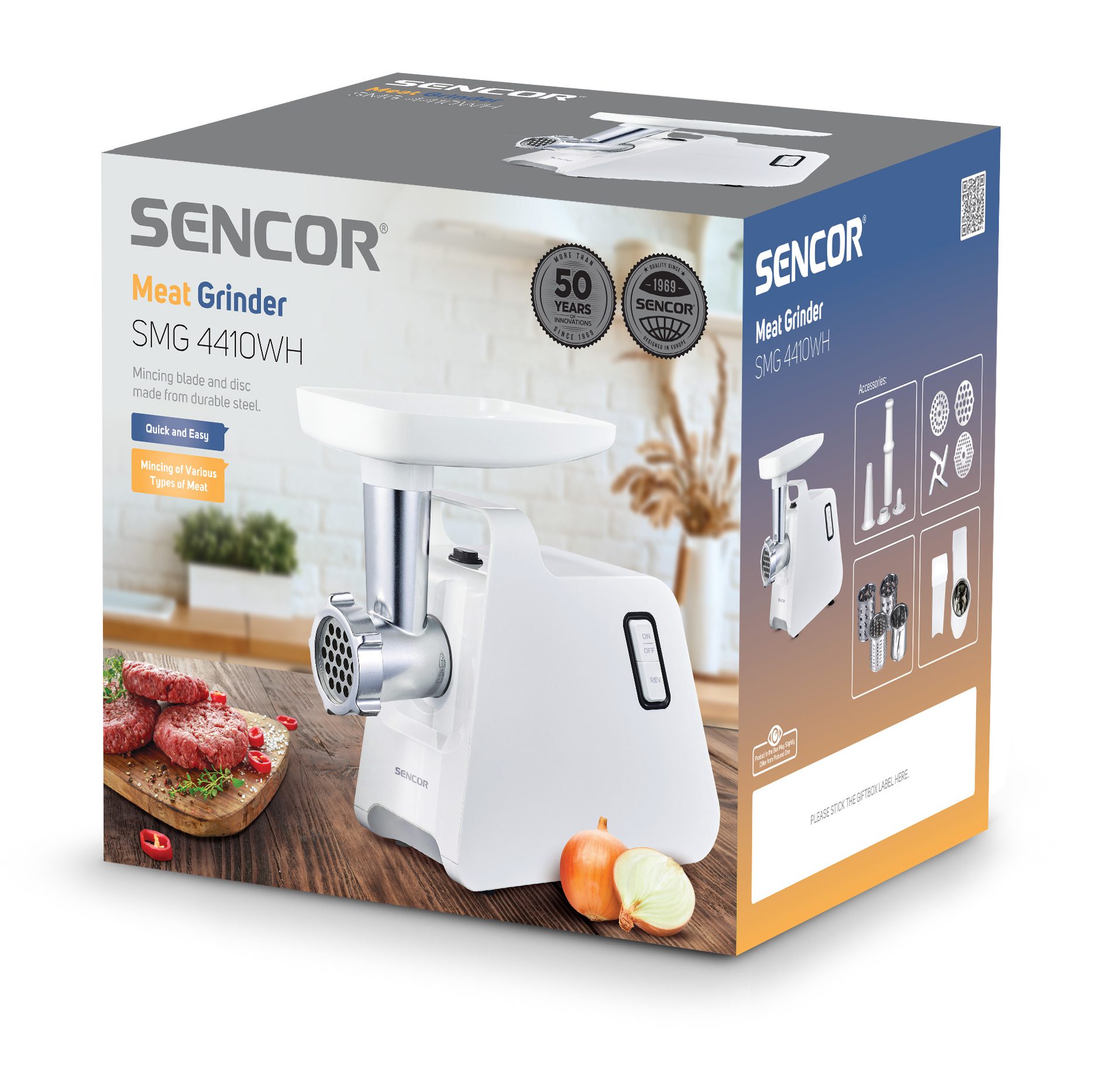 SENCOR SMG 4410WH húsdaráló 3 vágótárcsával, 500 W, fehér – 13. kép