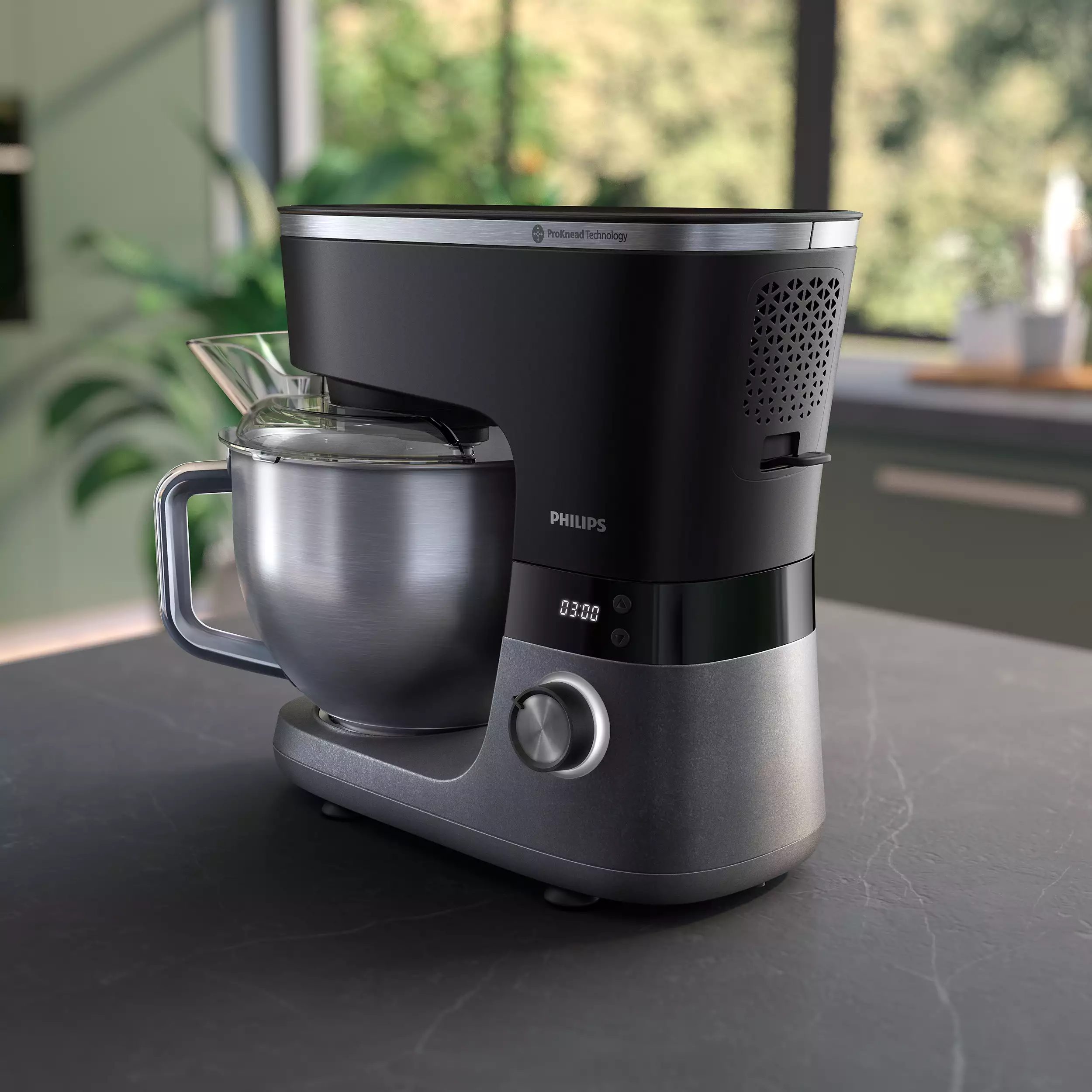 PHILIPS HR7962/01 7000 ProKnead 1000 W-os konyhai robotgép, fekete – 4. kép
