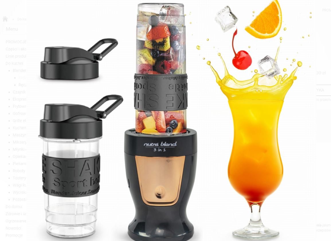 KALORIK BLS1500BG NUTRI 3 az 1-ben turmixgép, 300 W, fekete – 2. kép
