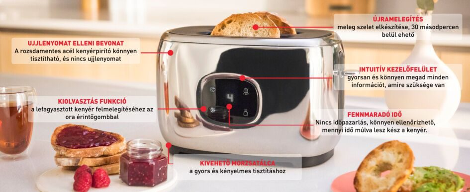 TEFAL TT883D10 Majestuo ezüst kenyérpirító 1050 W teljesítménnyel – 9. kép