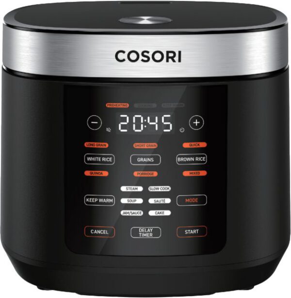 COSORI CRC-R501-KEU többfunkciós rizsfőző 18 programmal, 970 W, 5 literes, fekete