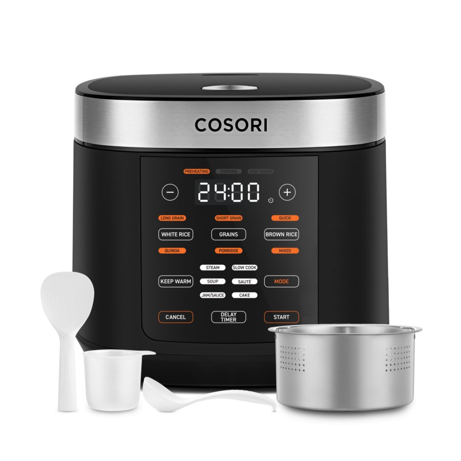 COSORI CRC-R501-KEU többfunkciós rizsfőző 18 programmal, 970 W, 5 literes, fekete – 2. kép
