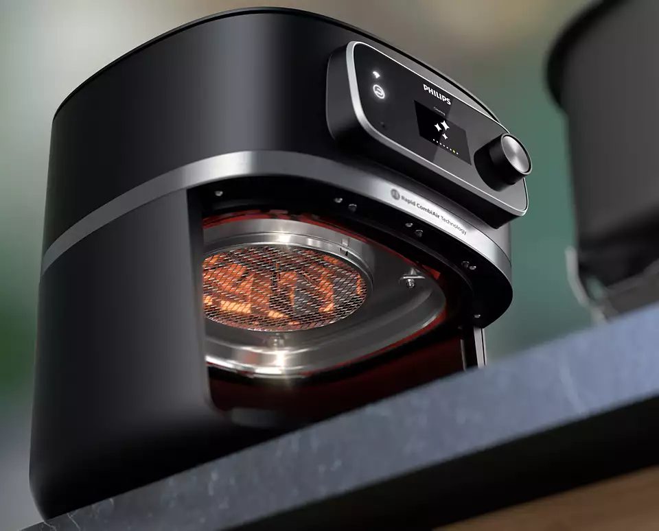 PHILIPS 7000 Series HD9880/90 8,3 literes Wi-Fi-s forrólevegős sütő húshőmérővel – 4. kép