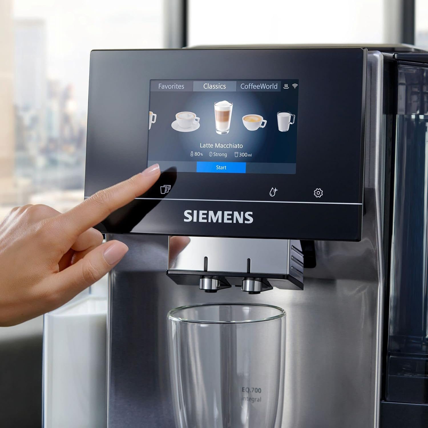 SIEMENS TQ707R03 automata presszókávéfőző integrált tejhabosítóval, fekete – 5. kép