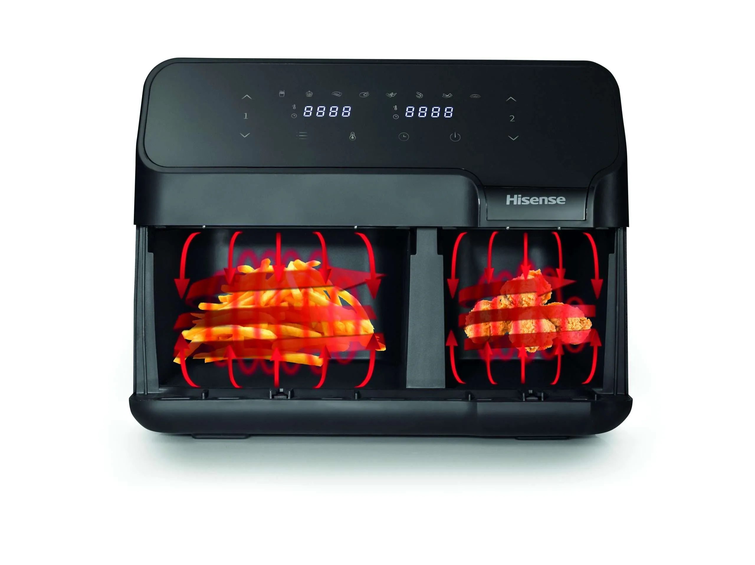 HISENSE HAF2900D kétkosaras forrólevegős sütő, 8,3 l, 1700 W, fekete – 5. kép